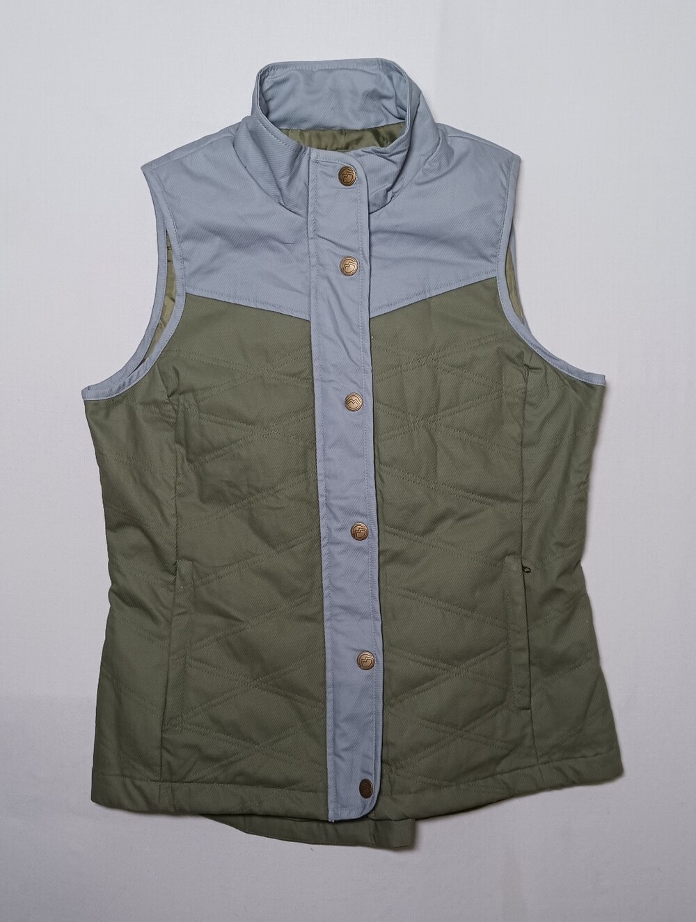 Magellan Outdoors Womens Campfire Quilted Vest XL Olive Green Willow Creek